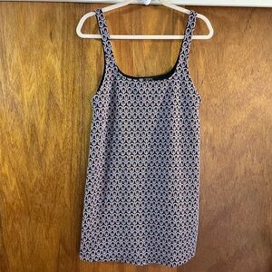 ZARA Tank Mini Dress in Blue & Orange Pattern Sz S